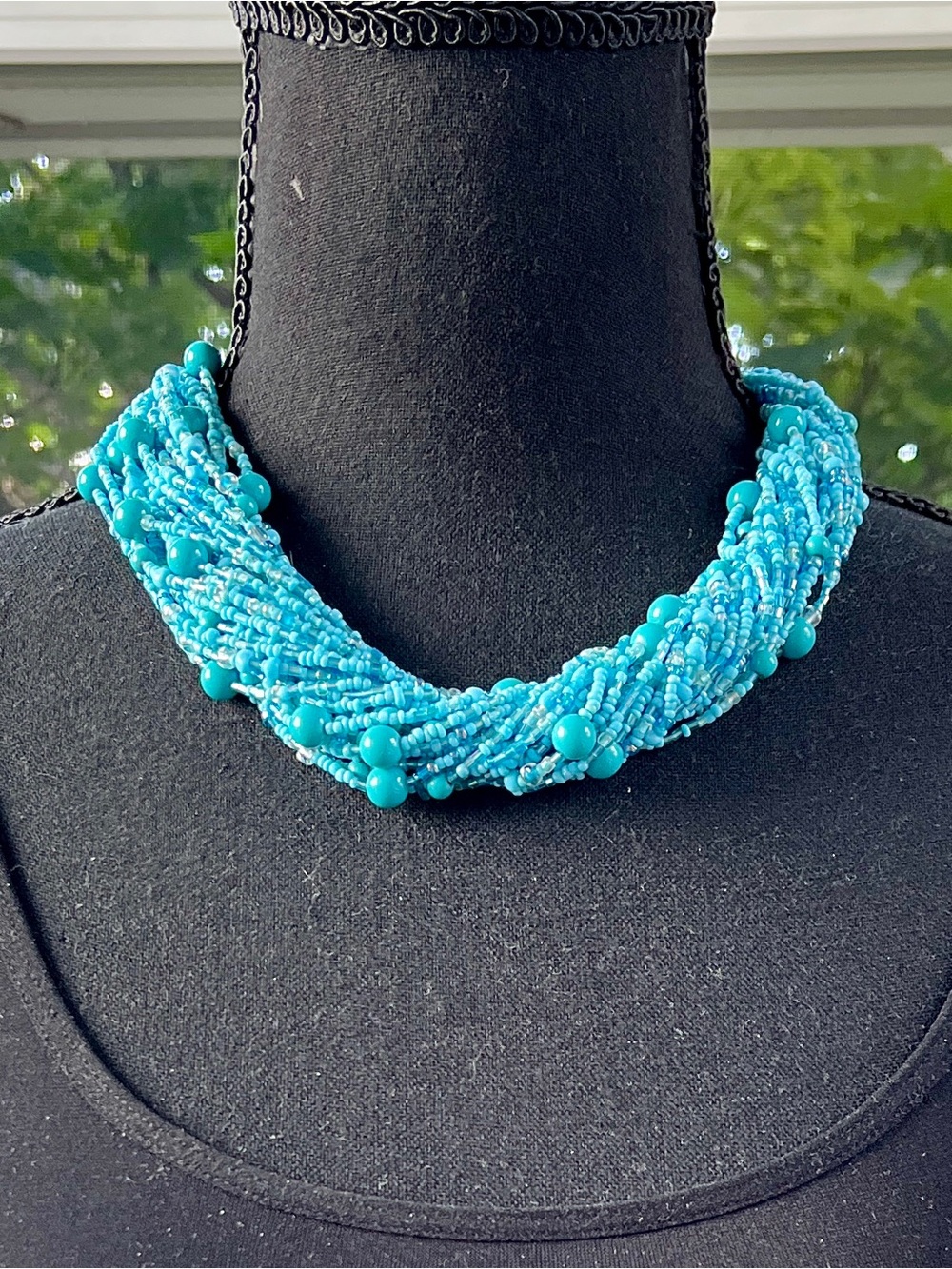 Multi-Strand Turquoise Beaded Necklace